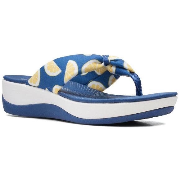 Cloudsteppers by Clarks Womens Arla Glison Navy Thong Sandals Shoes NWT - Picture 1 of 3